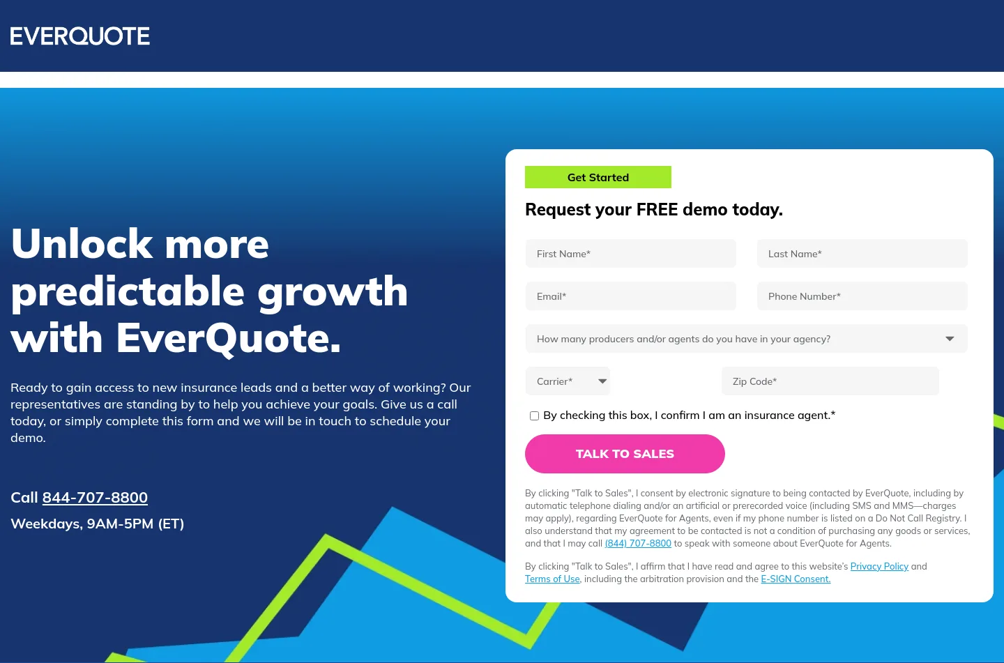 everquote.com Hero section