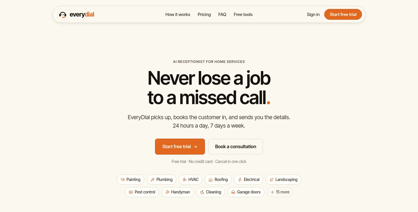 everydial.ai — a measured funnel