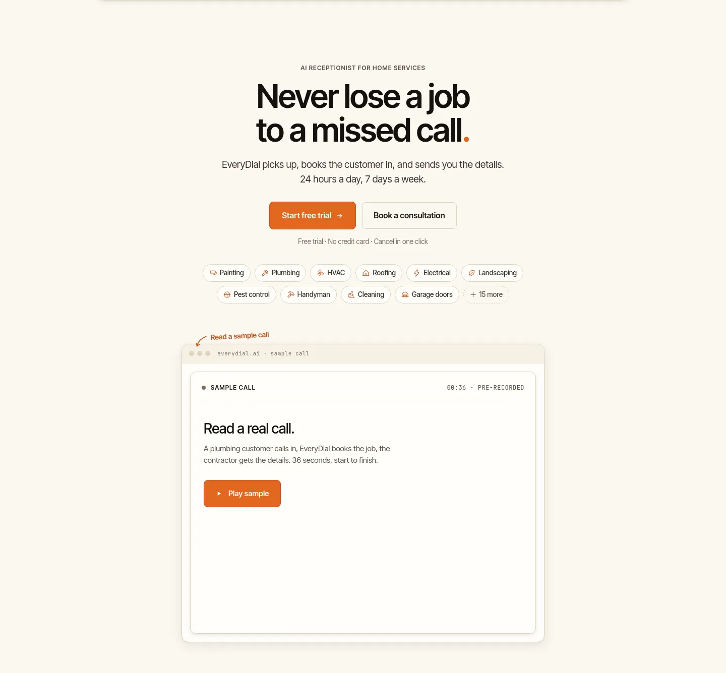 everydial.ai Hero section