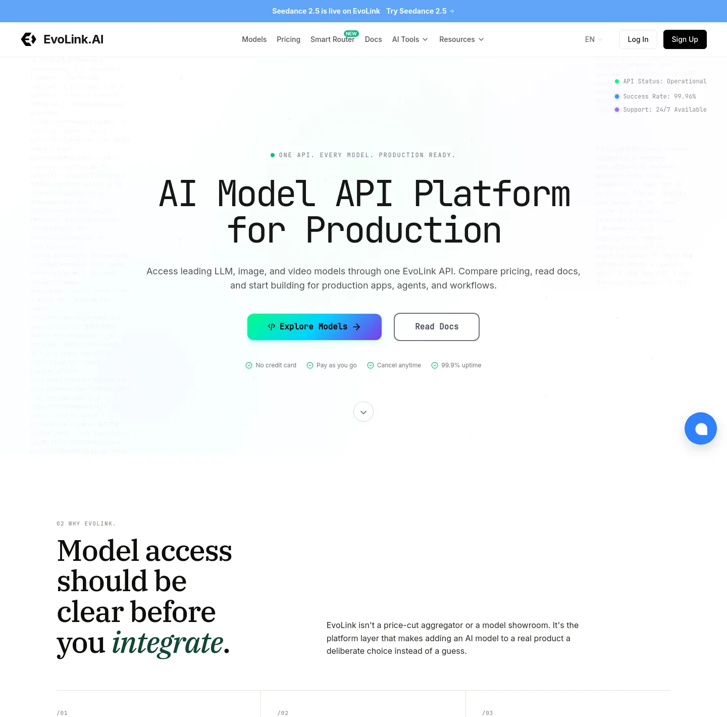 evolink.ai — a measured funnel