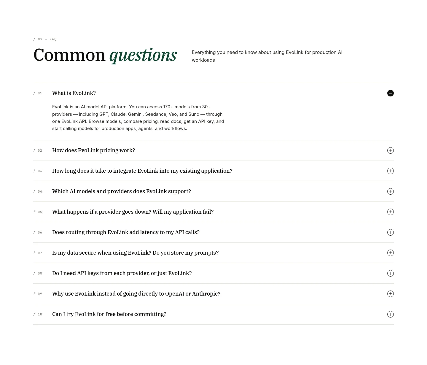evolink.ai — FAQ