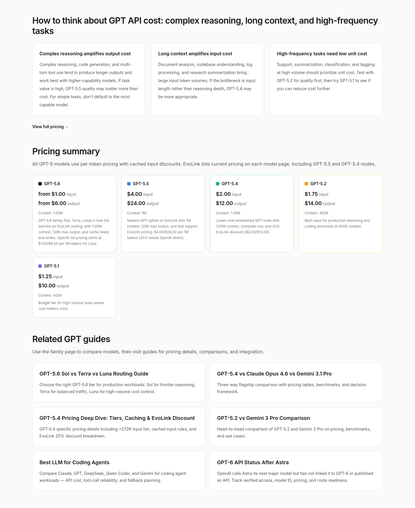 evolink.ai — a real Features section