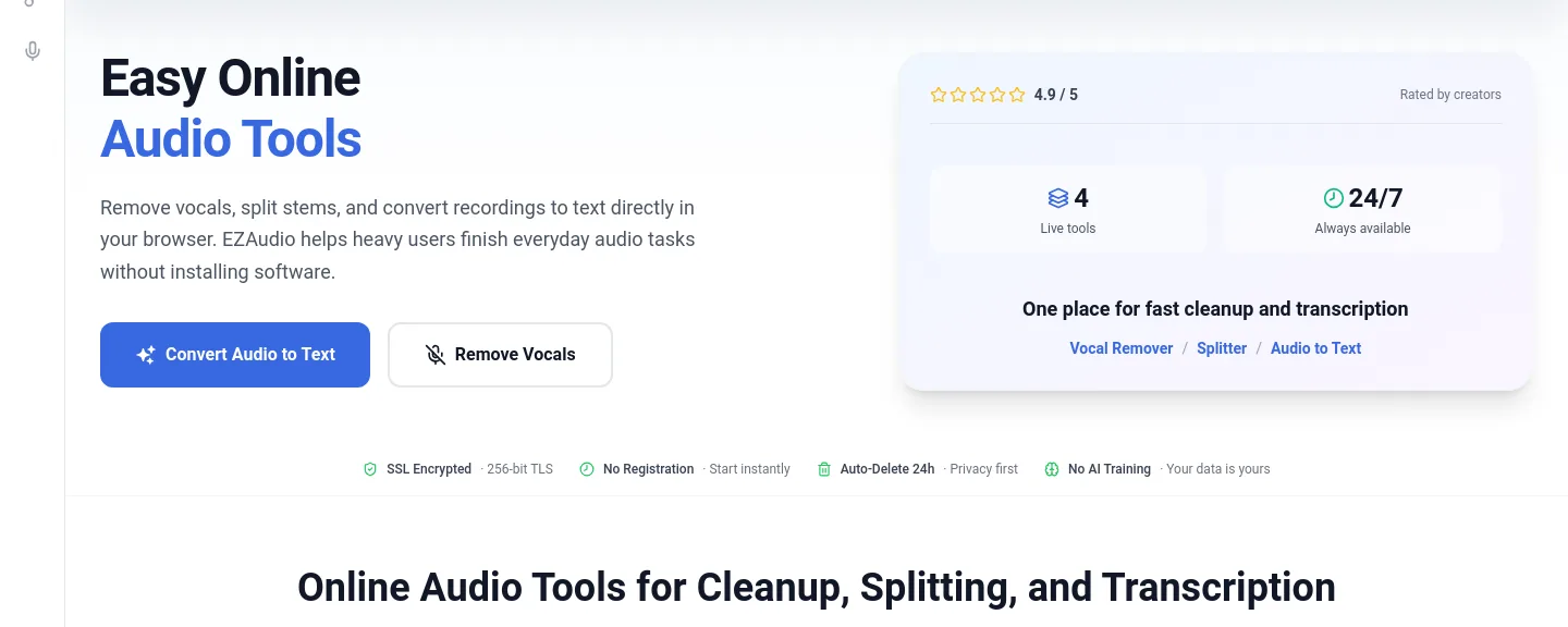 ezaudio.io — Hero