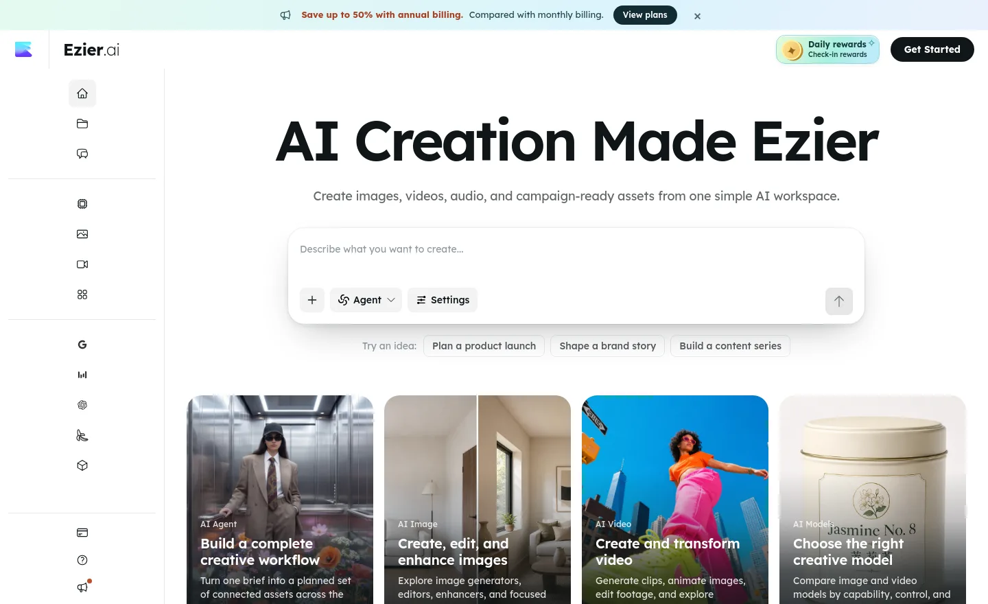 ezier.ai — a measured funnel