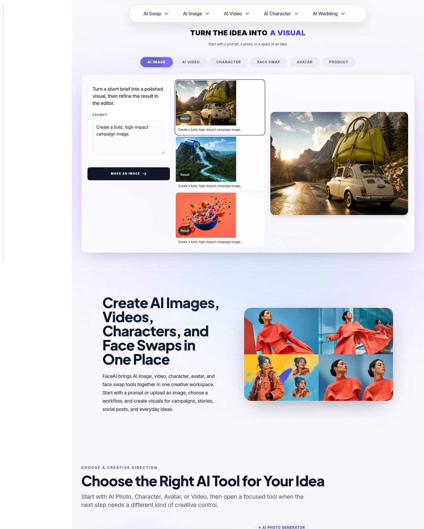 faceai.art — a measured funnel