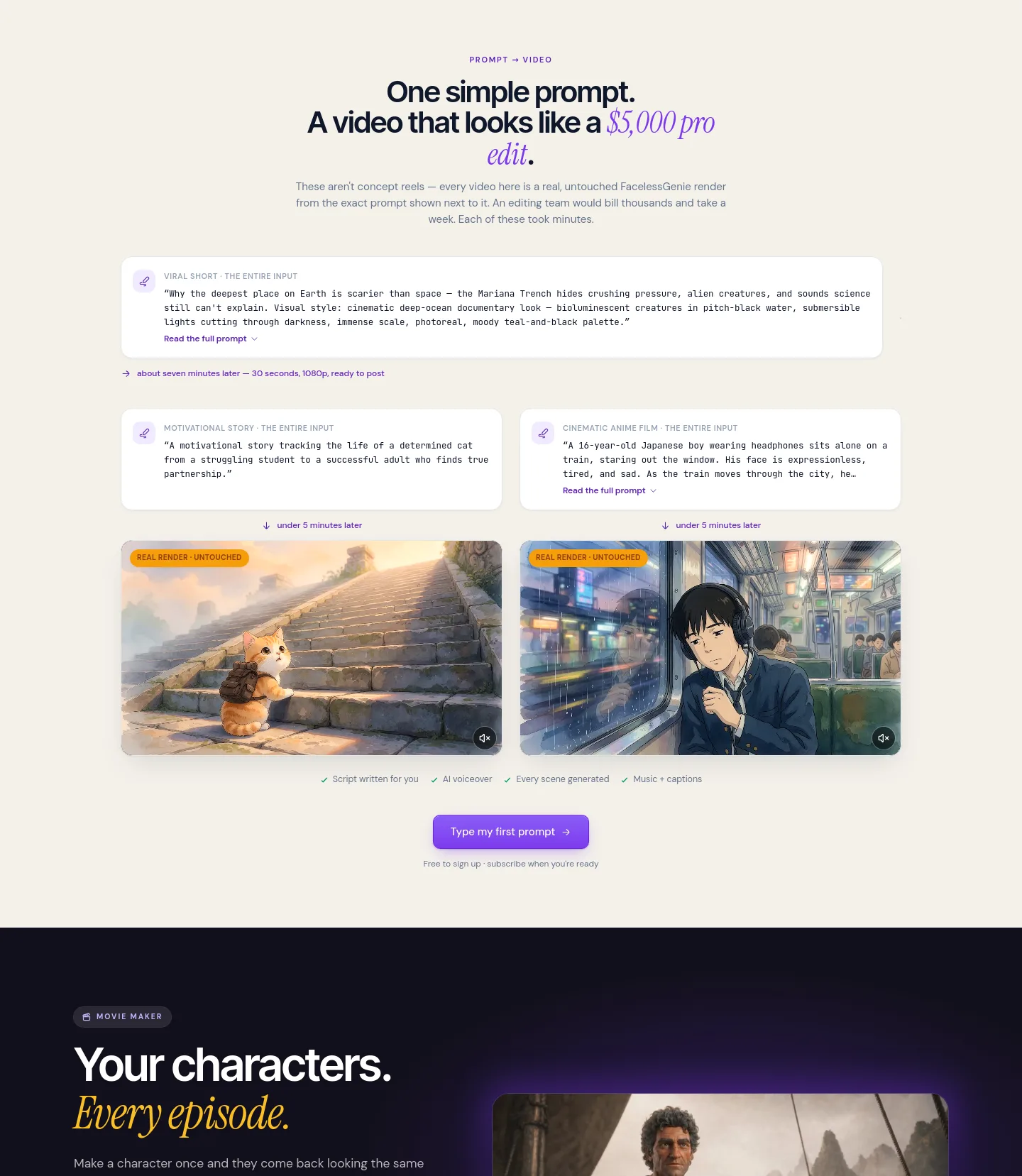 facelessgenie.ai — Features