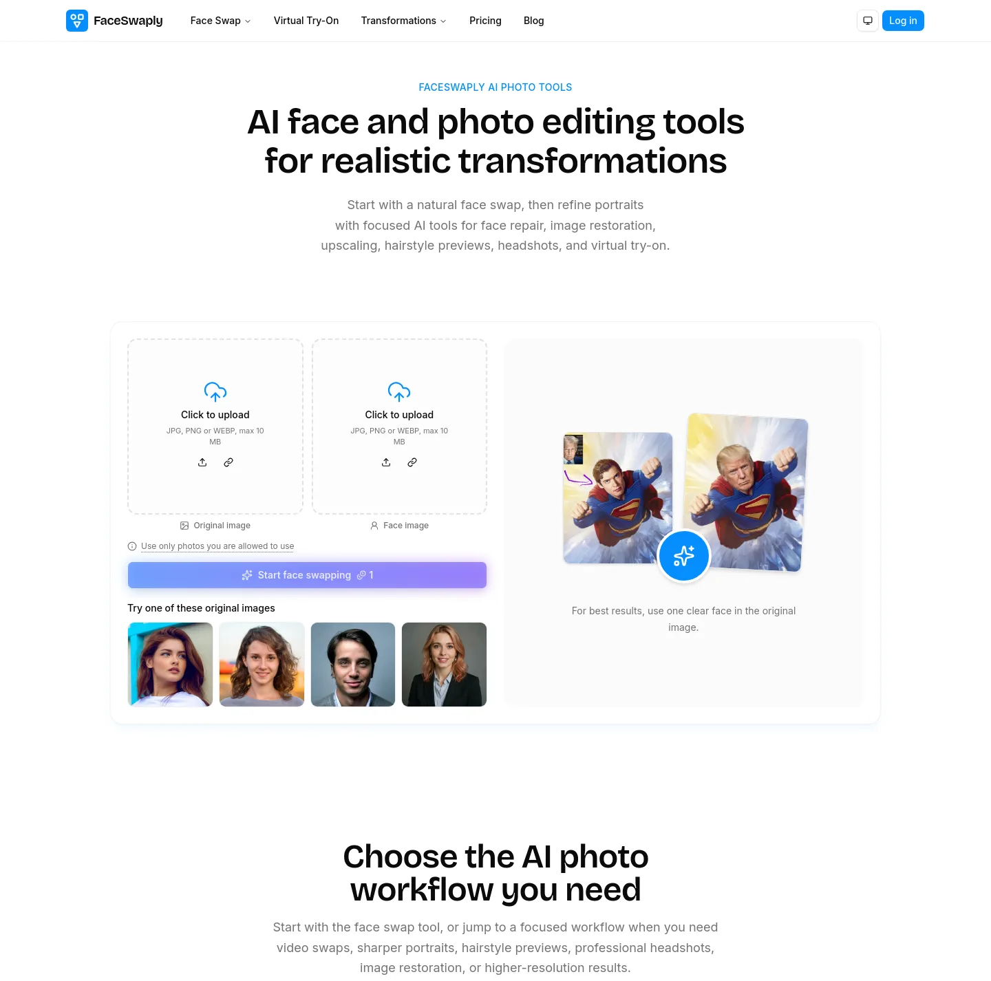 faceswaply.com — a measured funnel