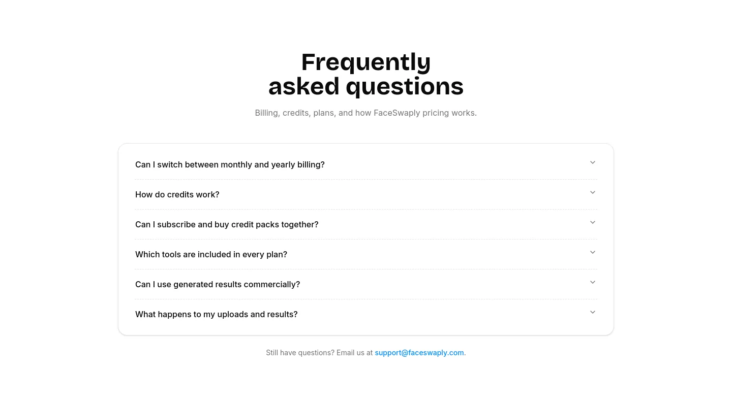 faceswaply.com FAQ section