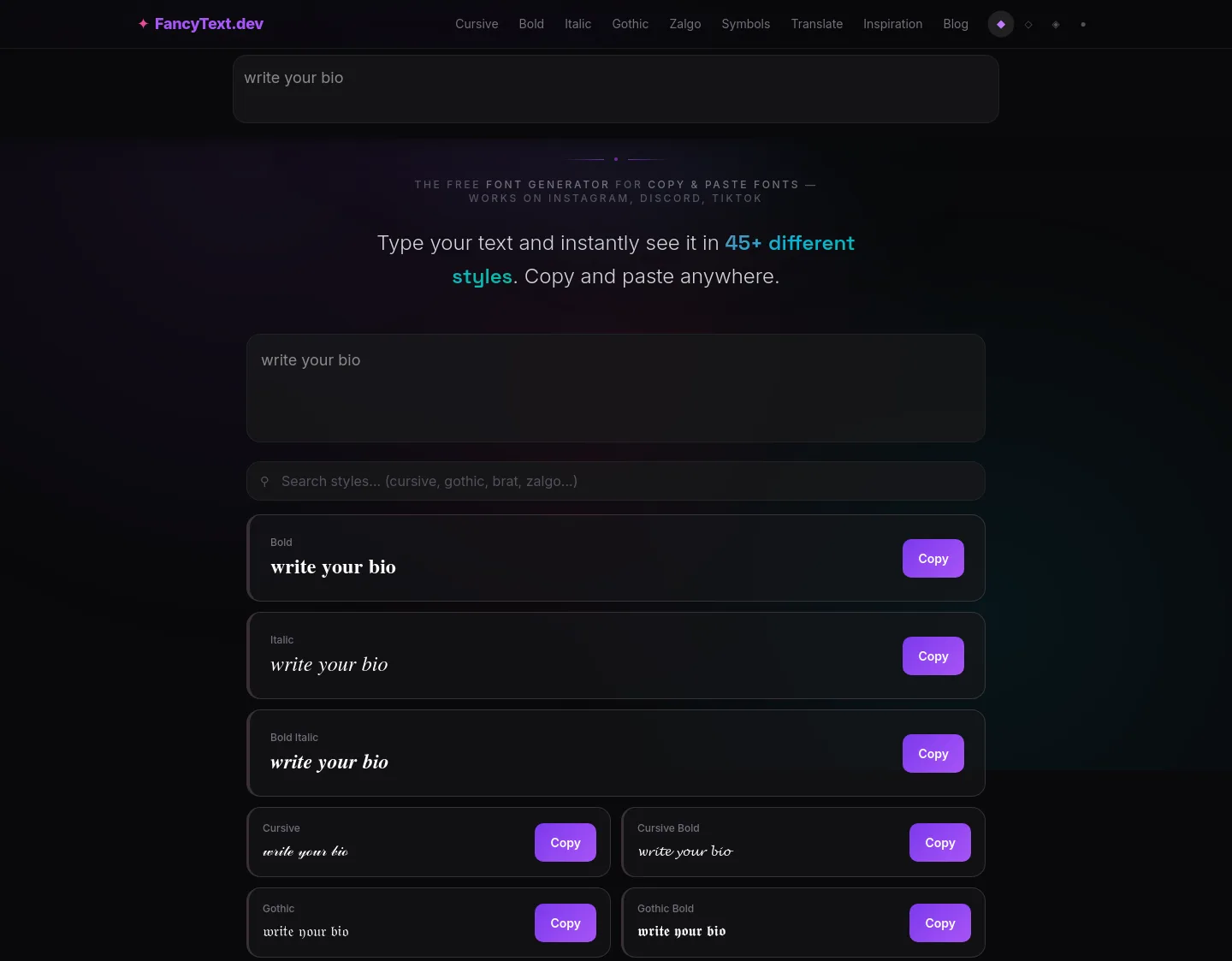 fancytext.dev — a measured funnel