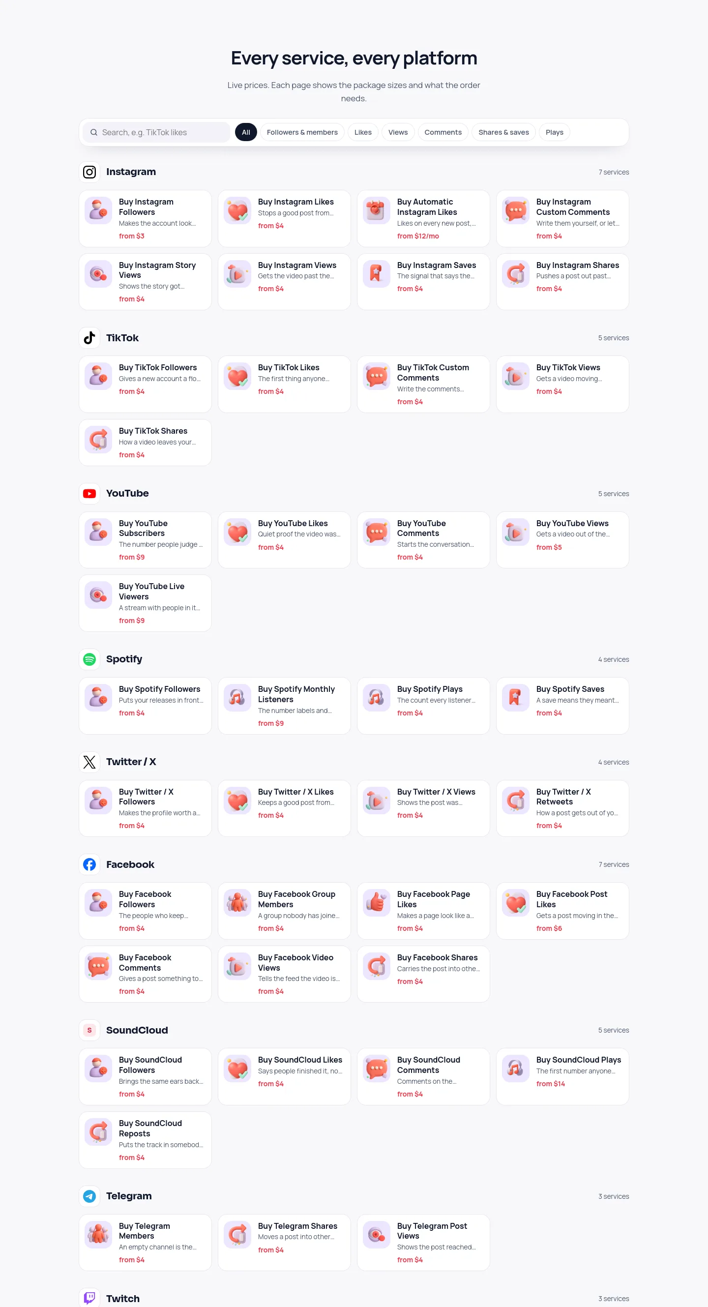 fastsocial.co — Pricing
