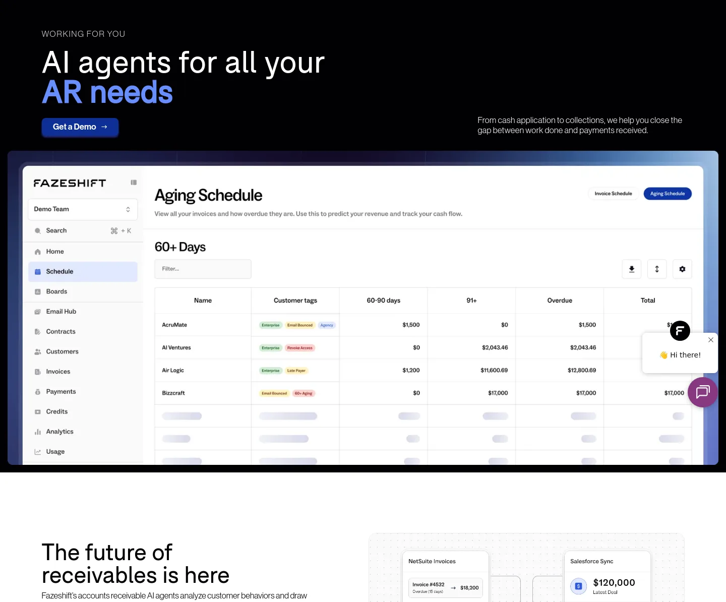 fazeshift.com Hero section