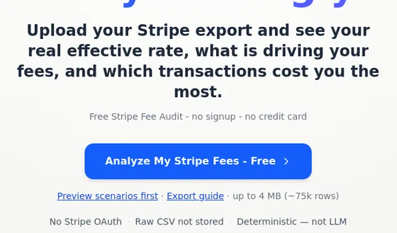 No credit card element from feeauditor.com