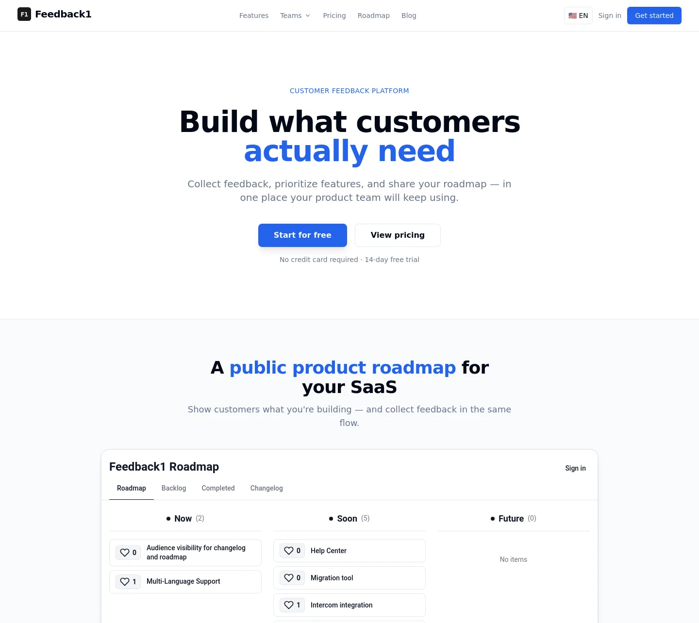 feedback1.ai — a measured funnel