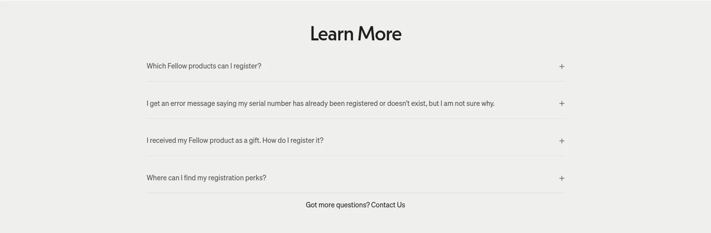 fellowproducts.com FAQ section