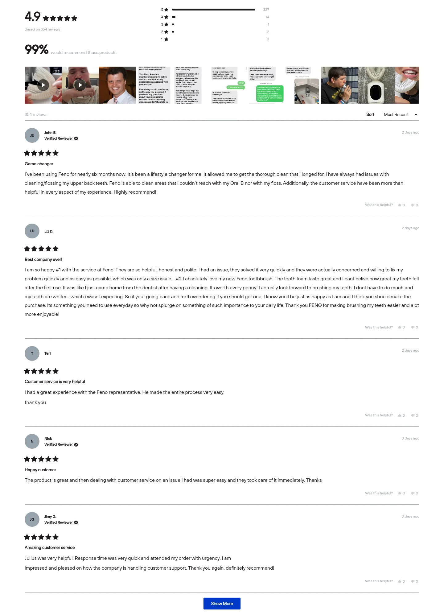 feno.co — a real Reviews section