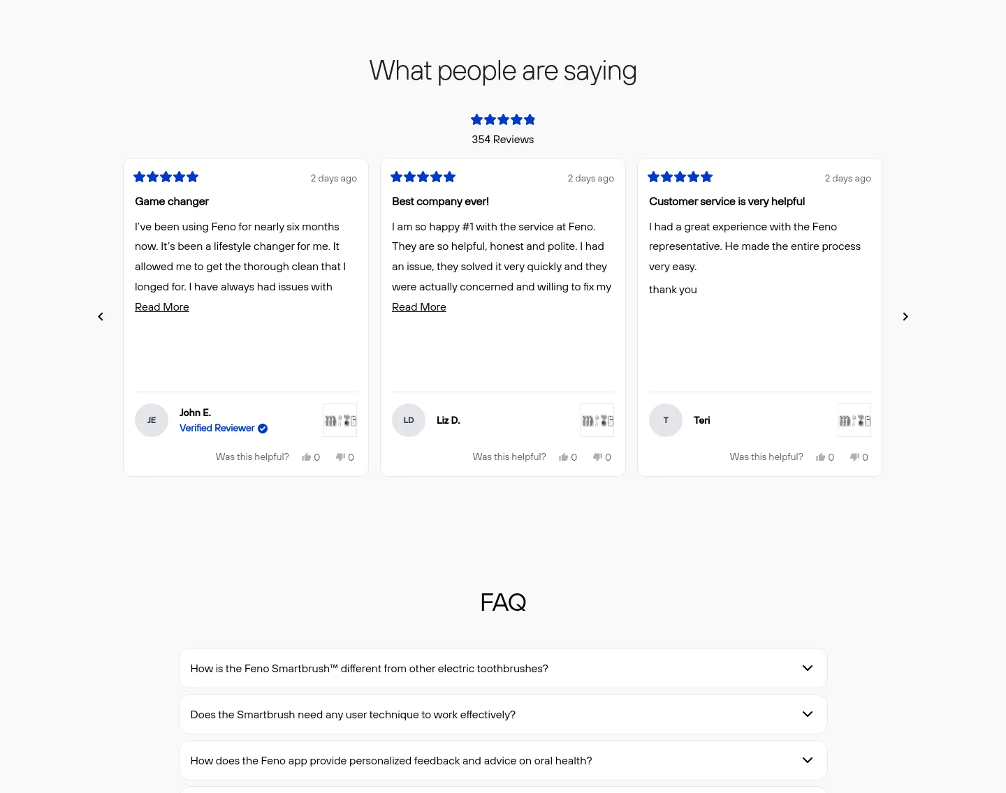 feno.co — a real Reviews section