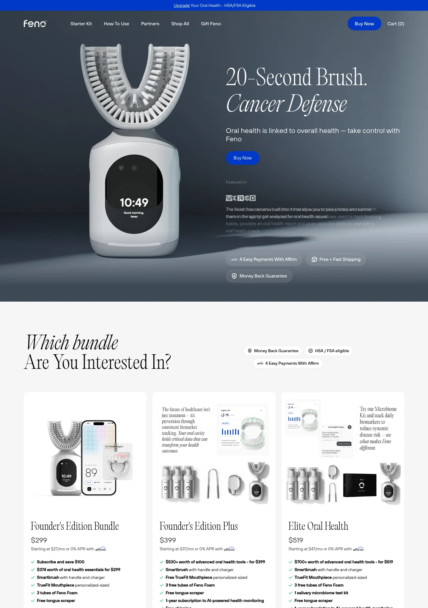 feno.co — a measured funnel