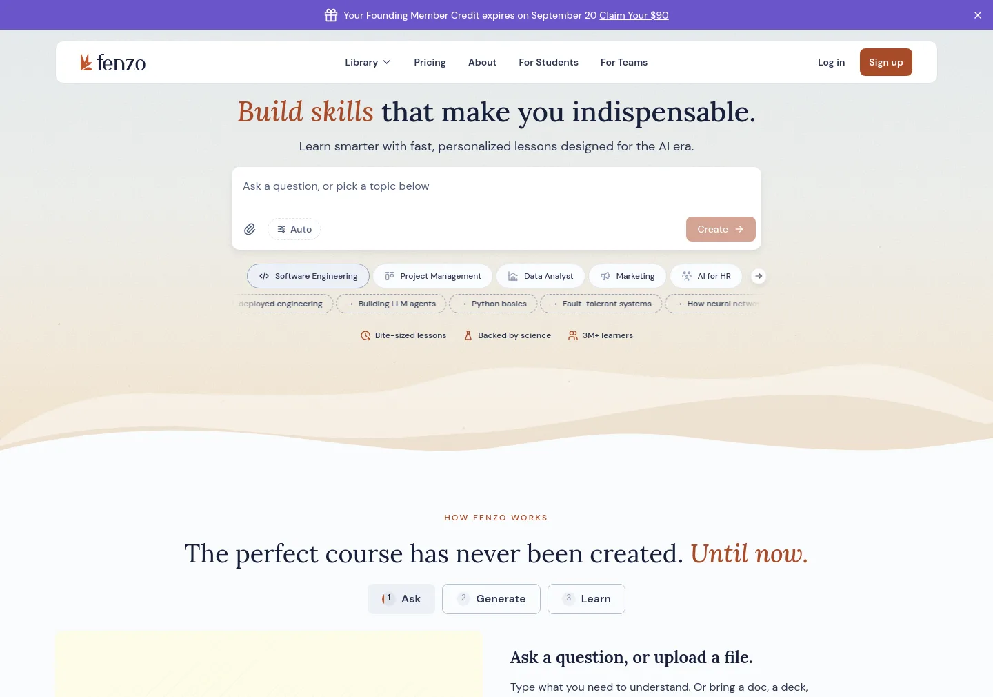 fenzo.ai — a measured funnel