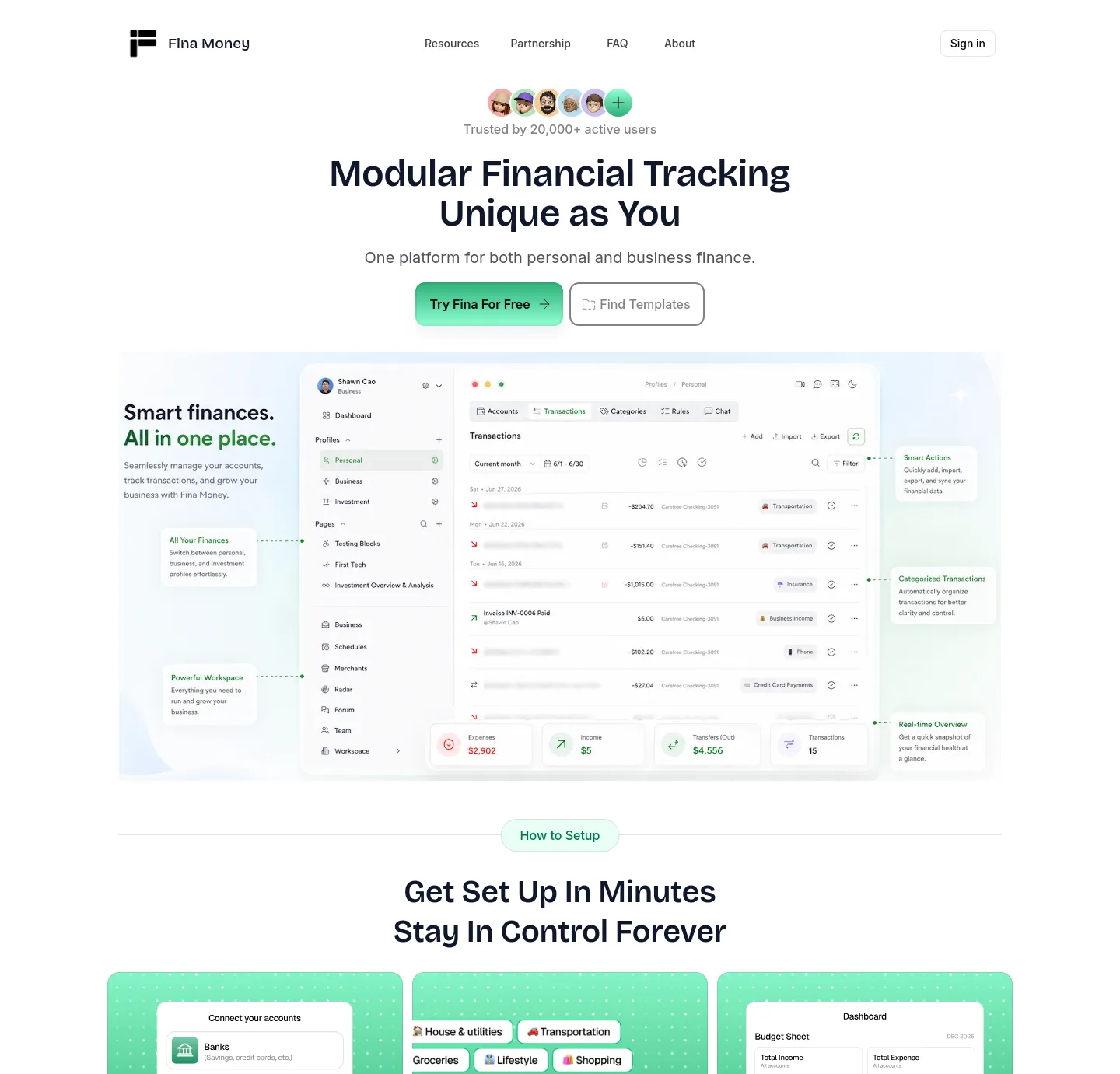 fina.money — a measured funnel