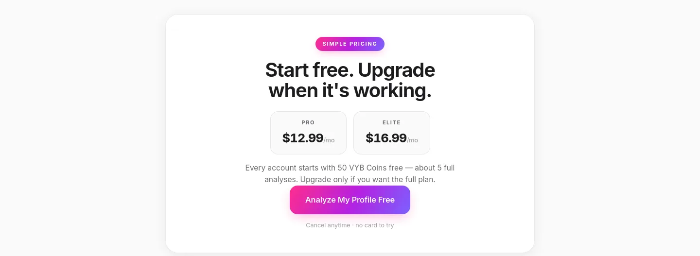 findvyb.com — Pricing