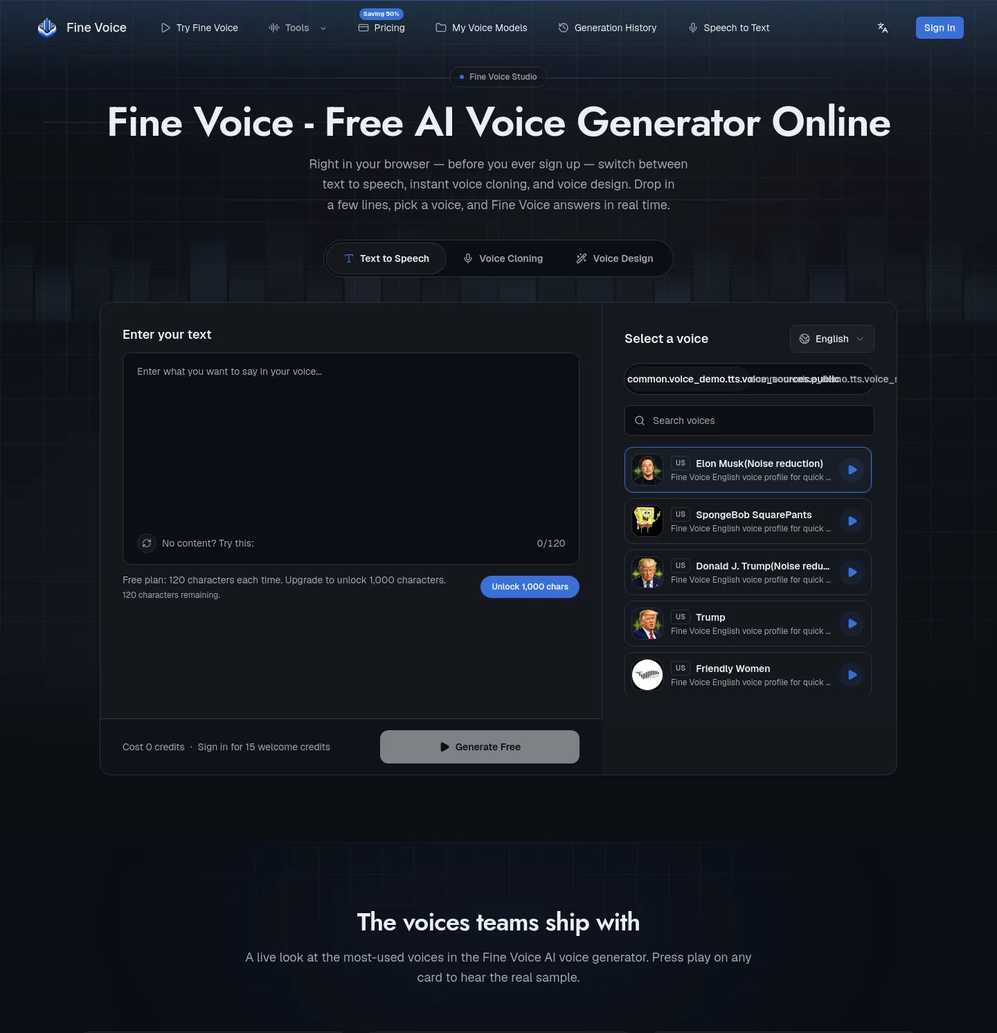 finevoice.org — a measured funnel