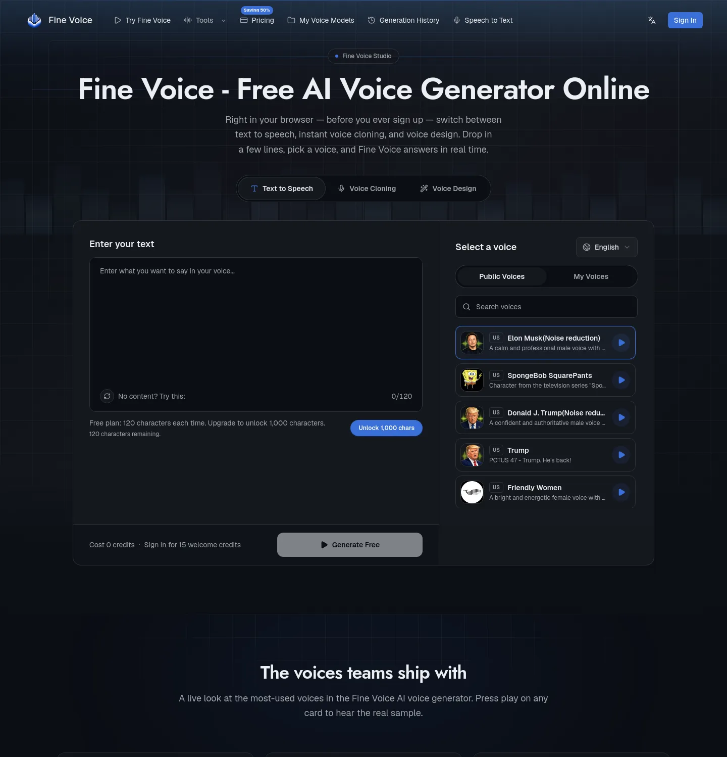 finevoice.org — a measured funnel