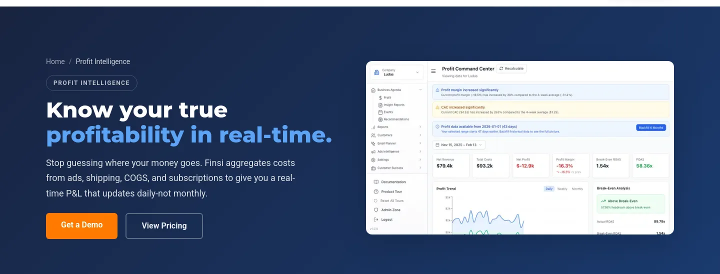 finsi.ai Hero section