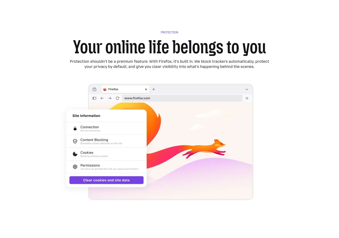 firefox.com Hero section