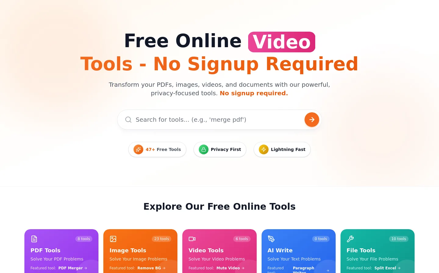 firstclicktools.com Hero section
