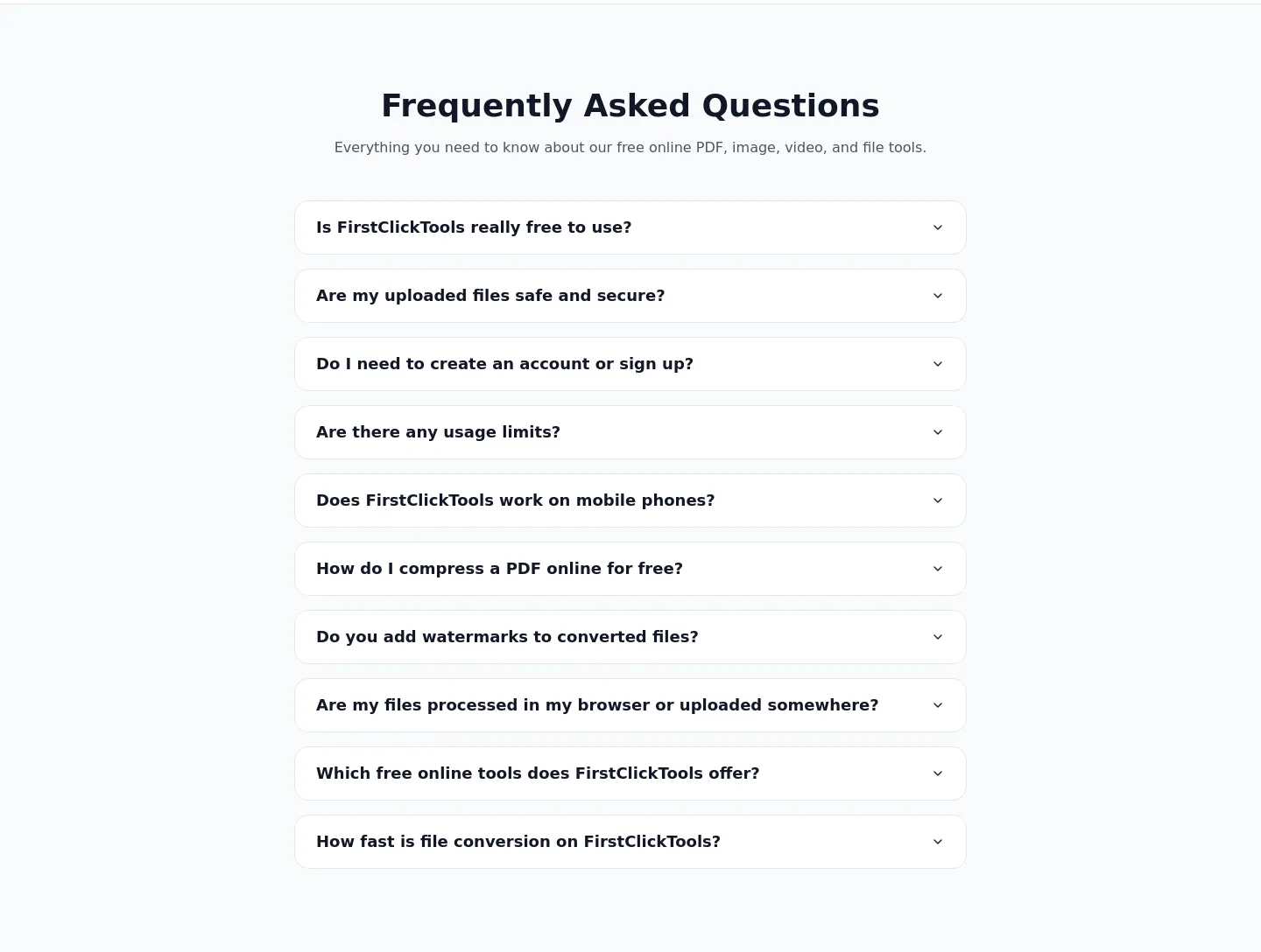 firstclicktools.com — FAQ