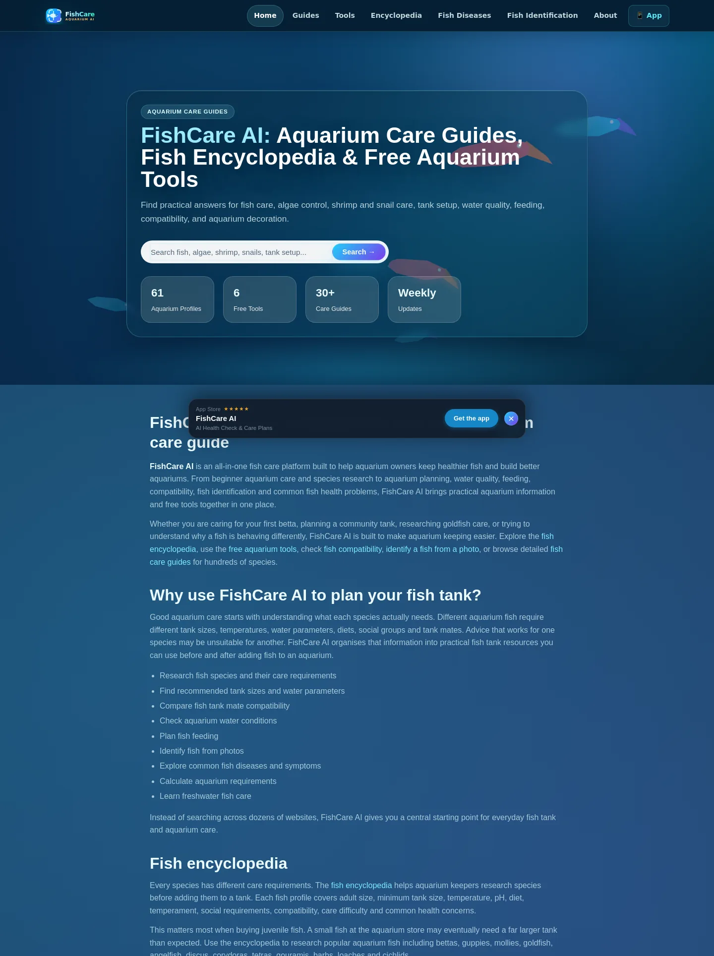 fishcareai.com — a measured funnel
