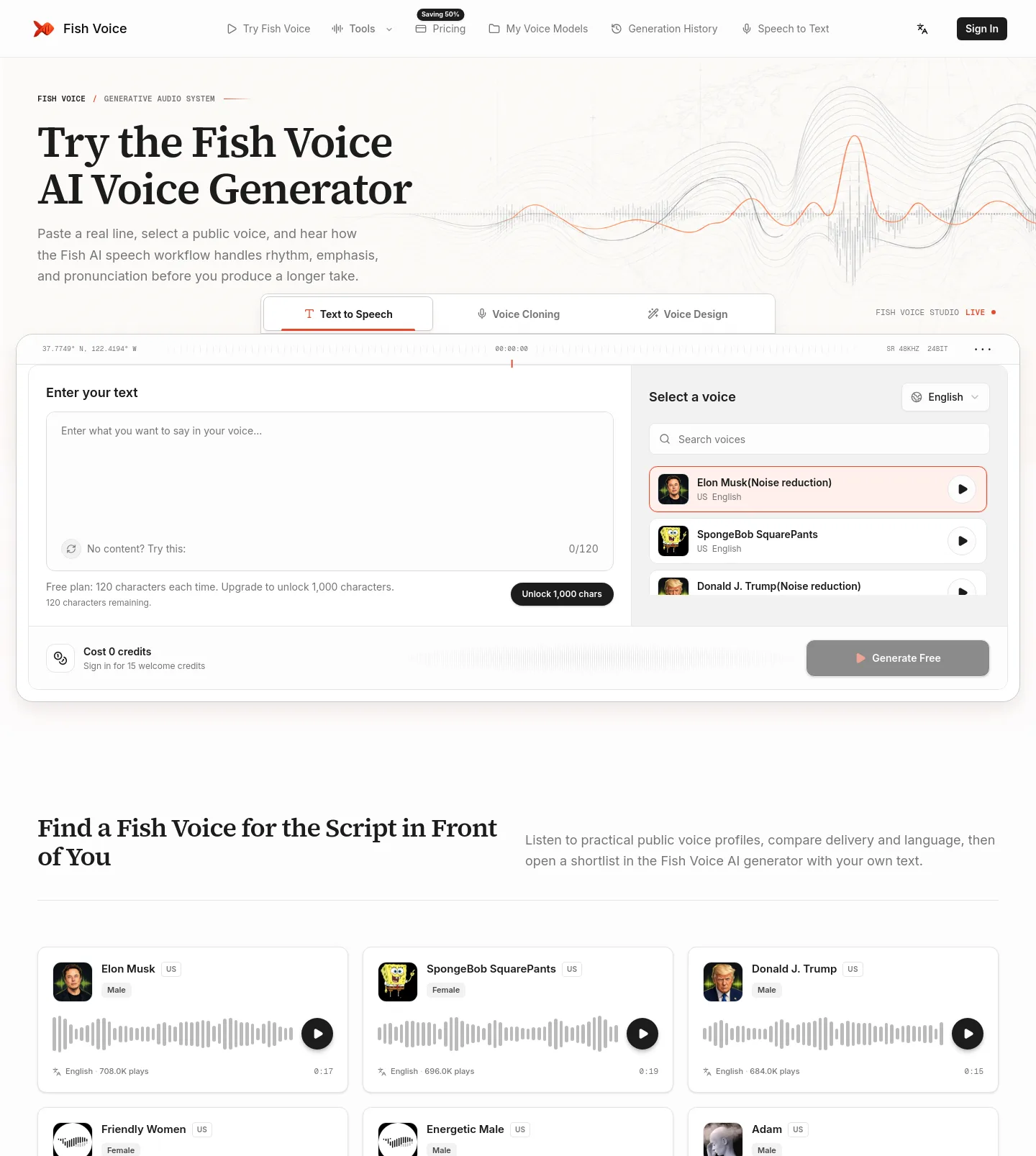 fishvoices.com — a measured funnel