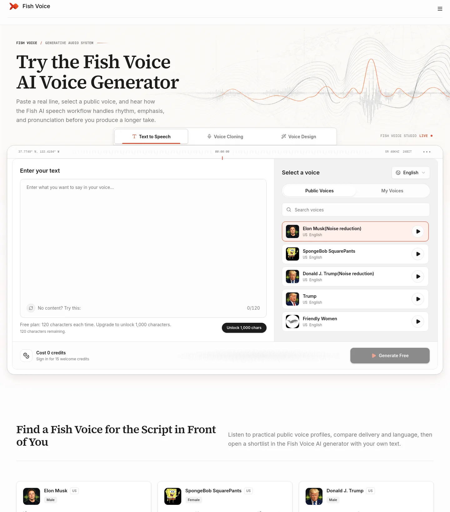 fishvoices.com — a measured funnel