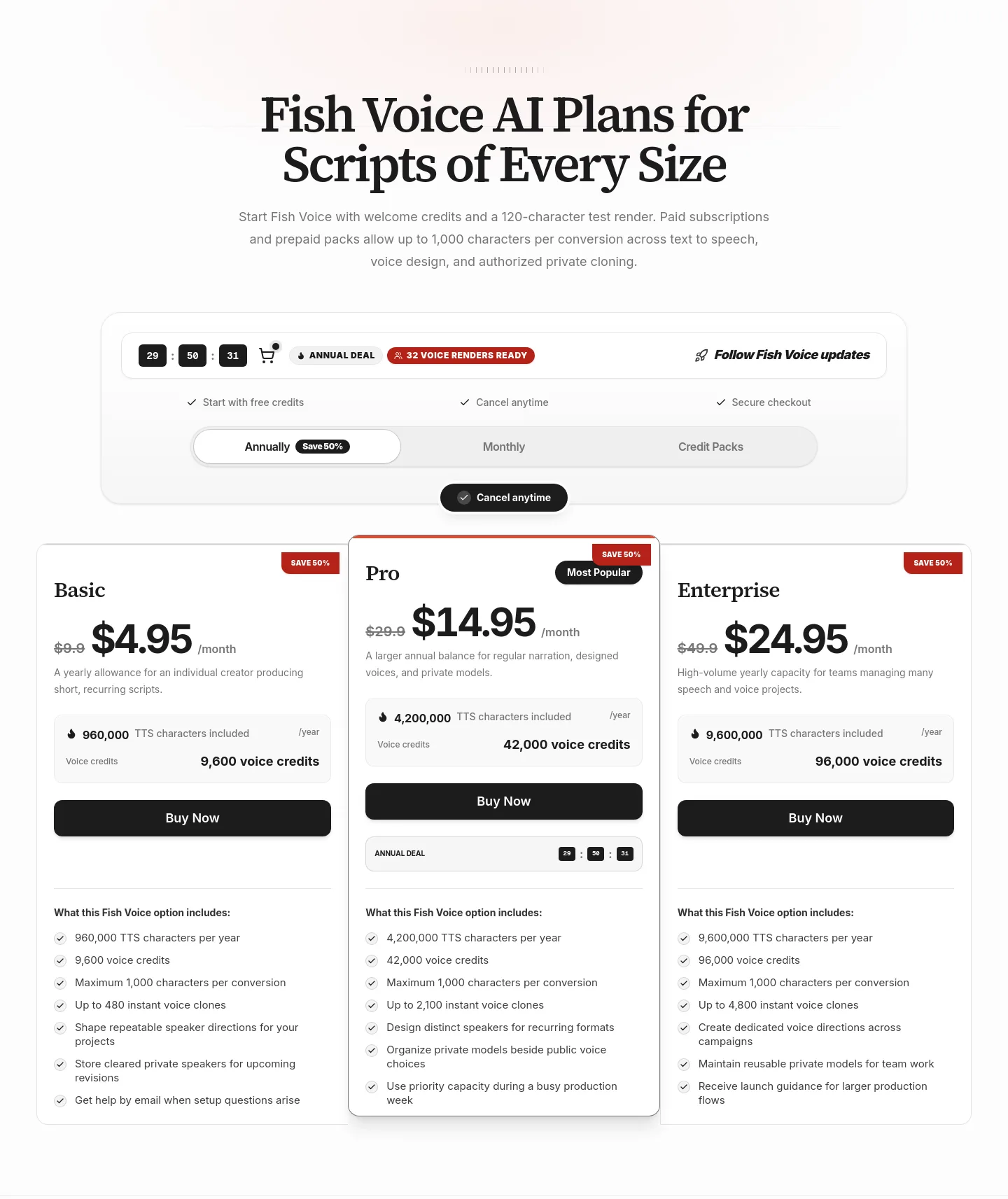 fishvoices.com — Pricing