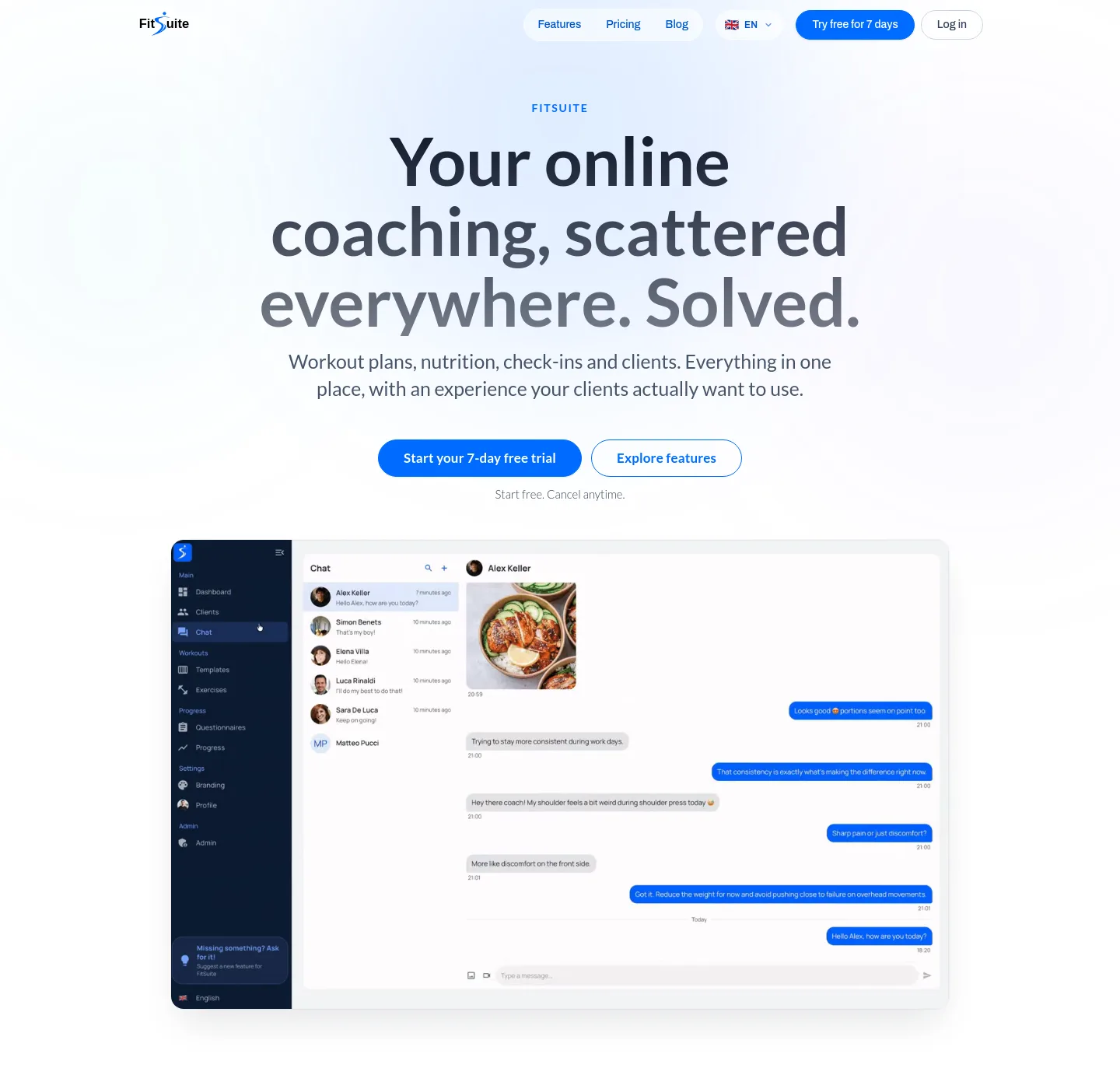 fitsuite.co Hero section