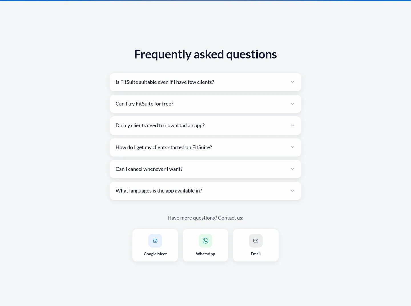 fitsuite.co FAQ section