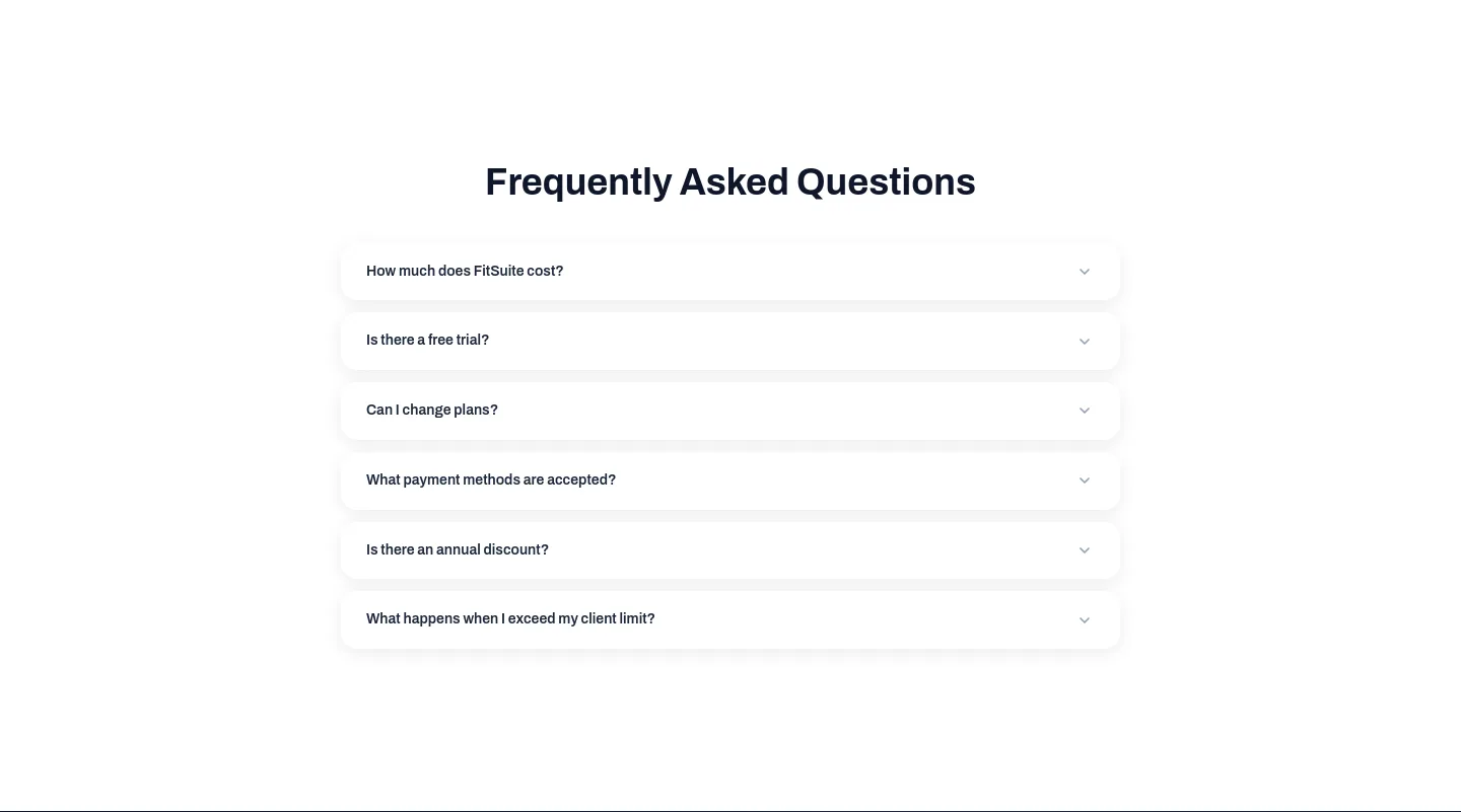 fitsuite.co FAQ section