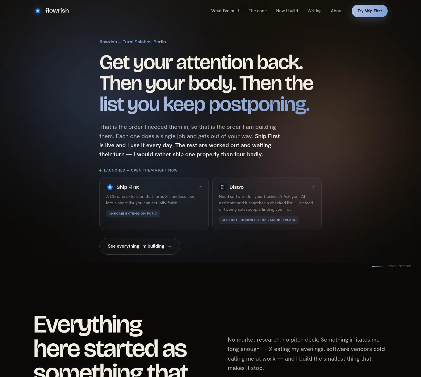 flowrish.ai — a measured funnel