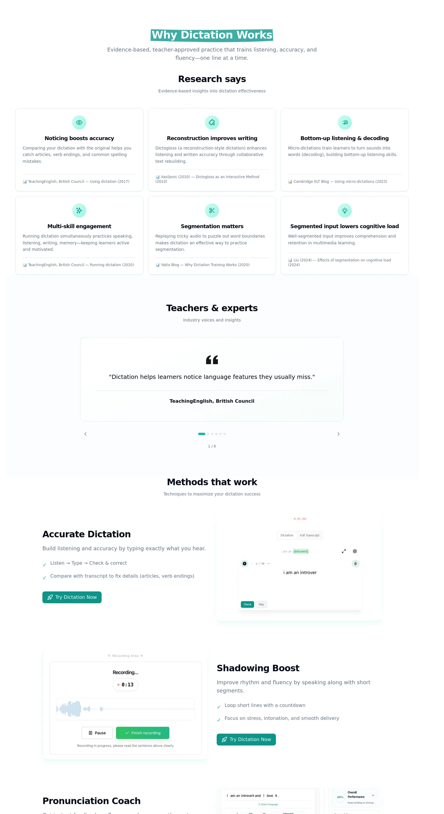 fluentdictation.com — Features