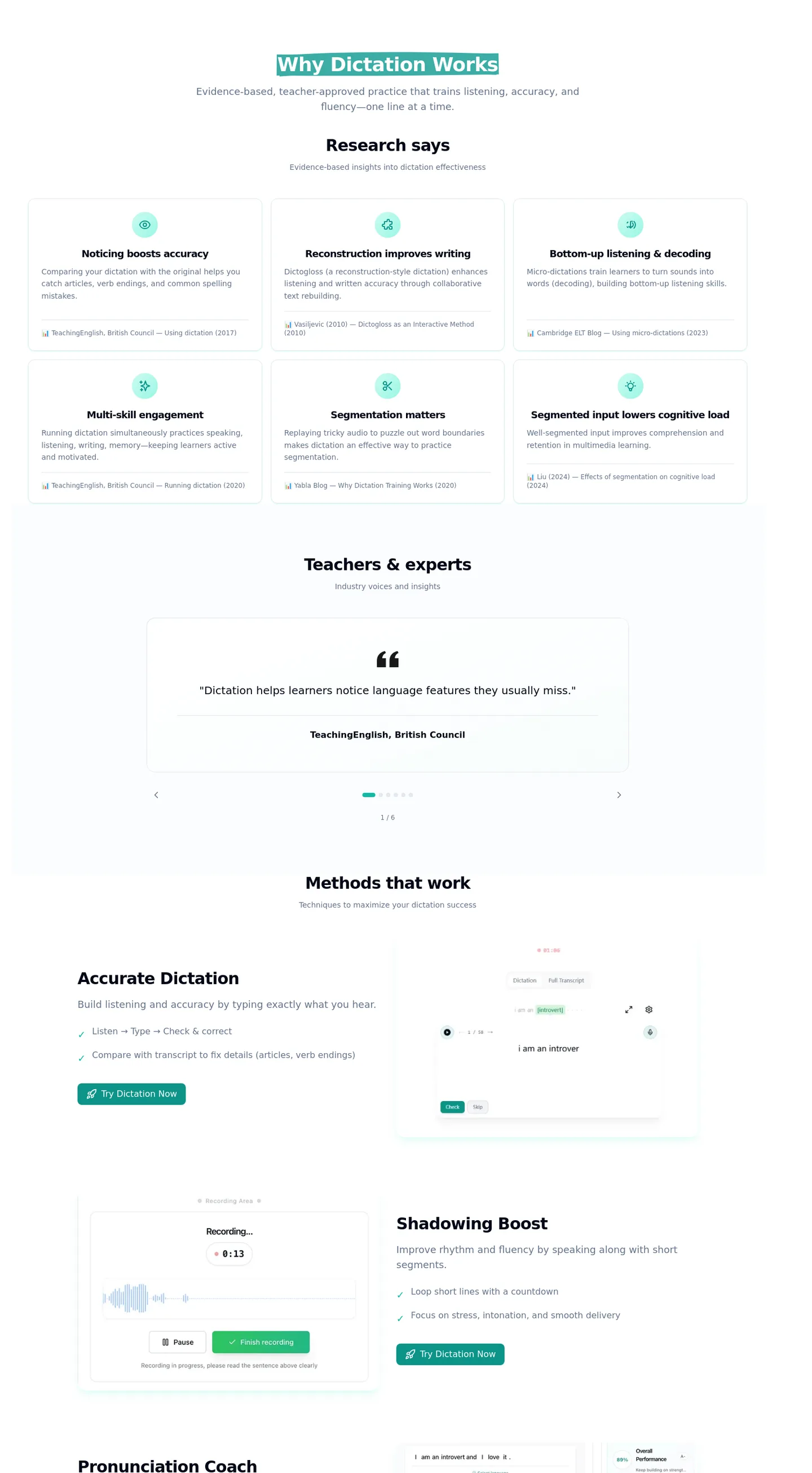 fluentdictation.com — Features