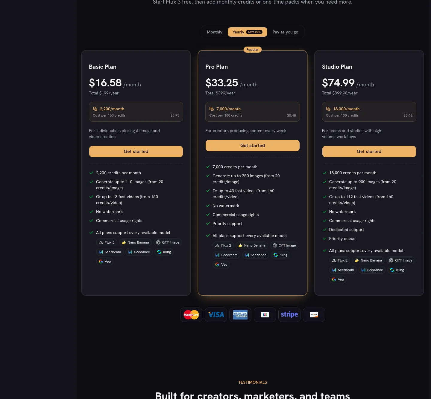 flux-3.co — Pricing