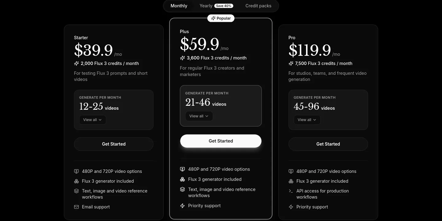 flux-3.im — a real Pricing section