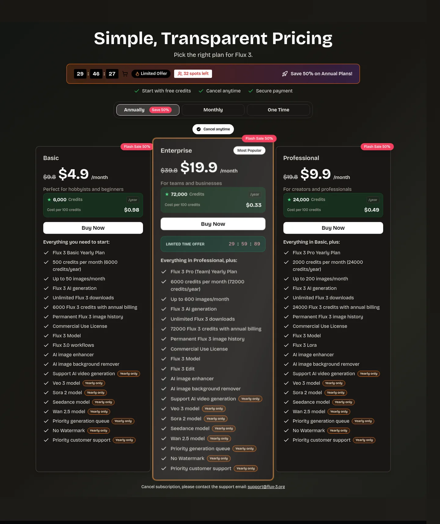 flux-3.org — Pricing