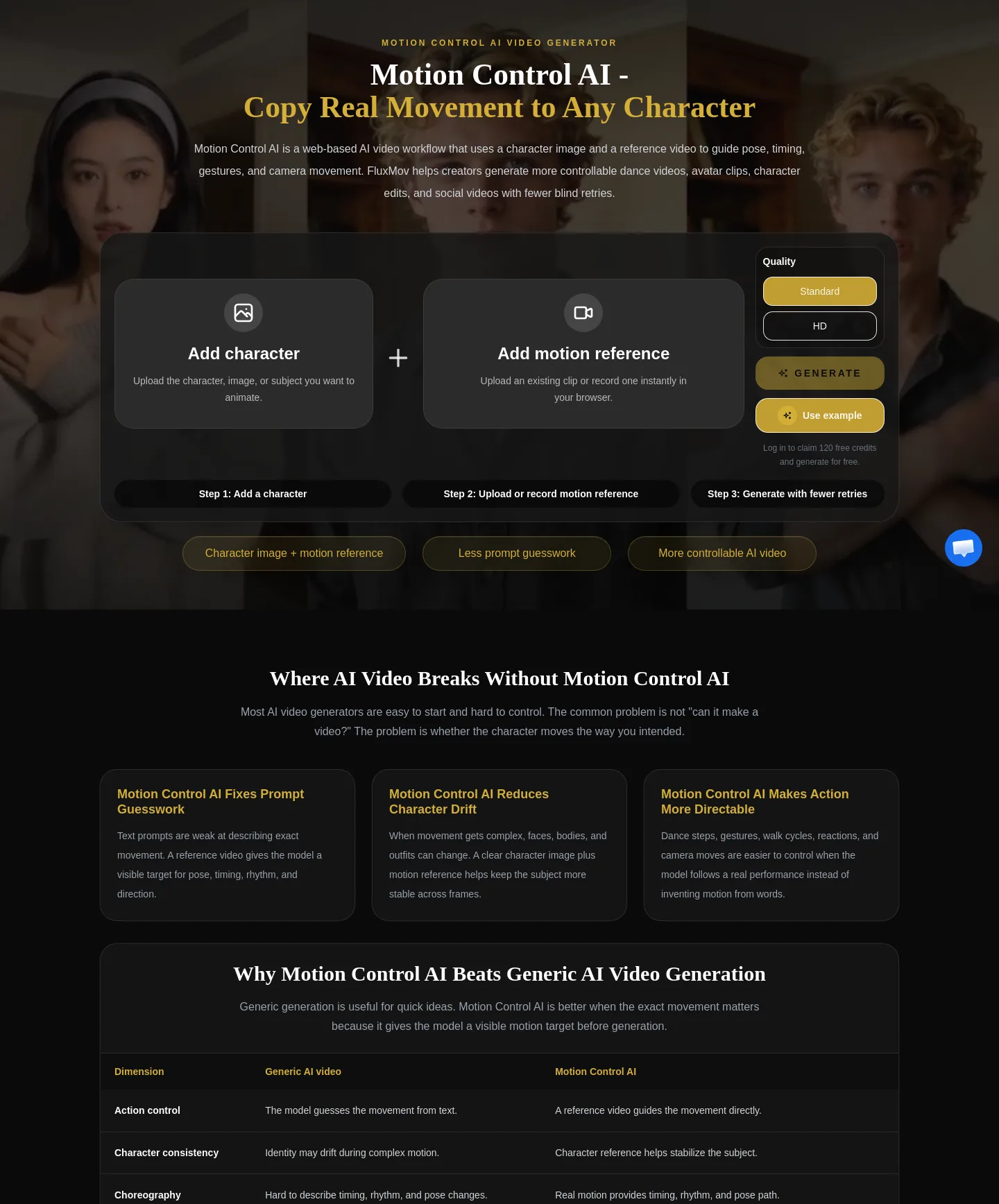 fluxmov.com Hero section
