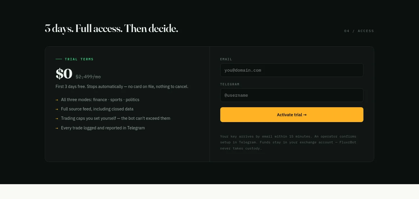 fluxrbot.com — Pricing