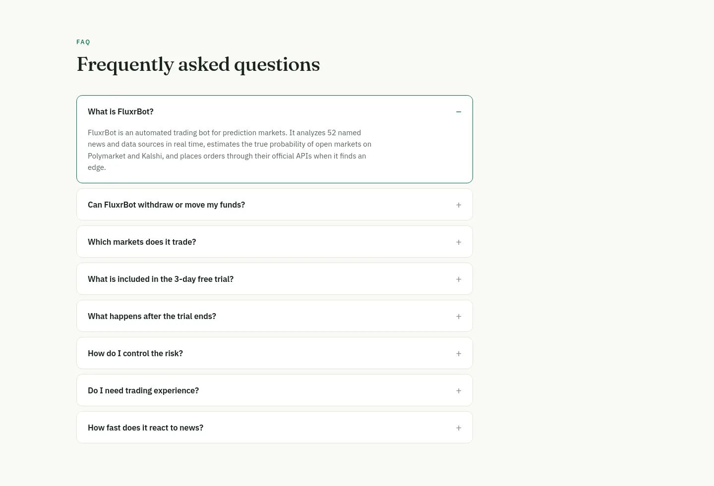 fluxrbot.com — FAQ