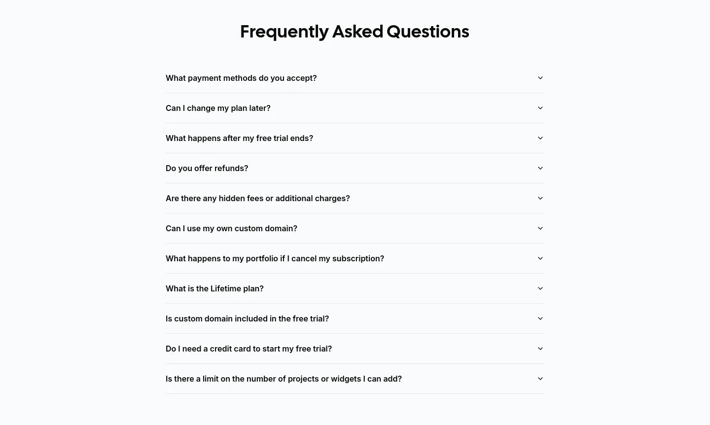 foliox.me FAQ section