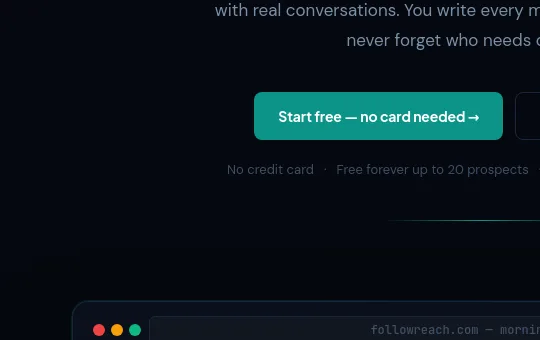 No credit card element from followreach.com