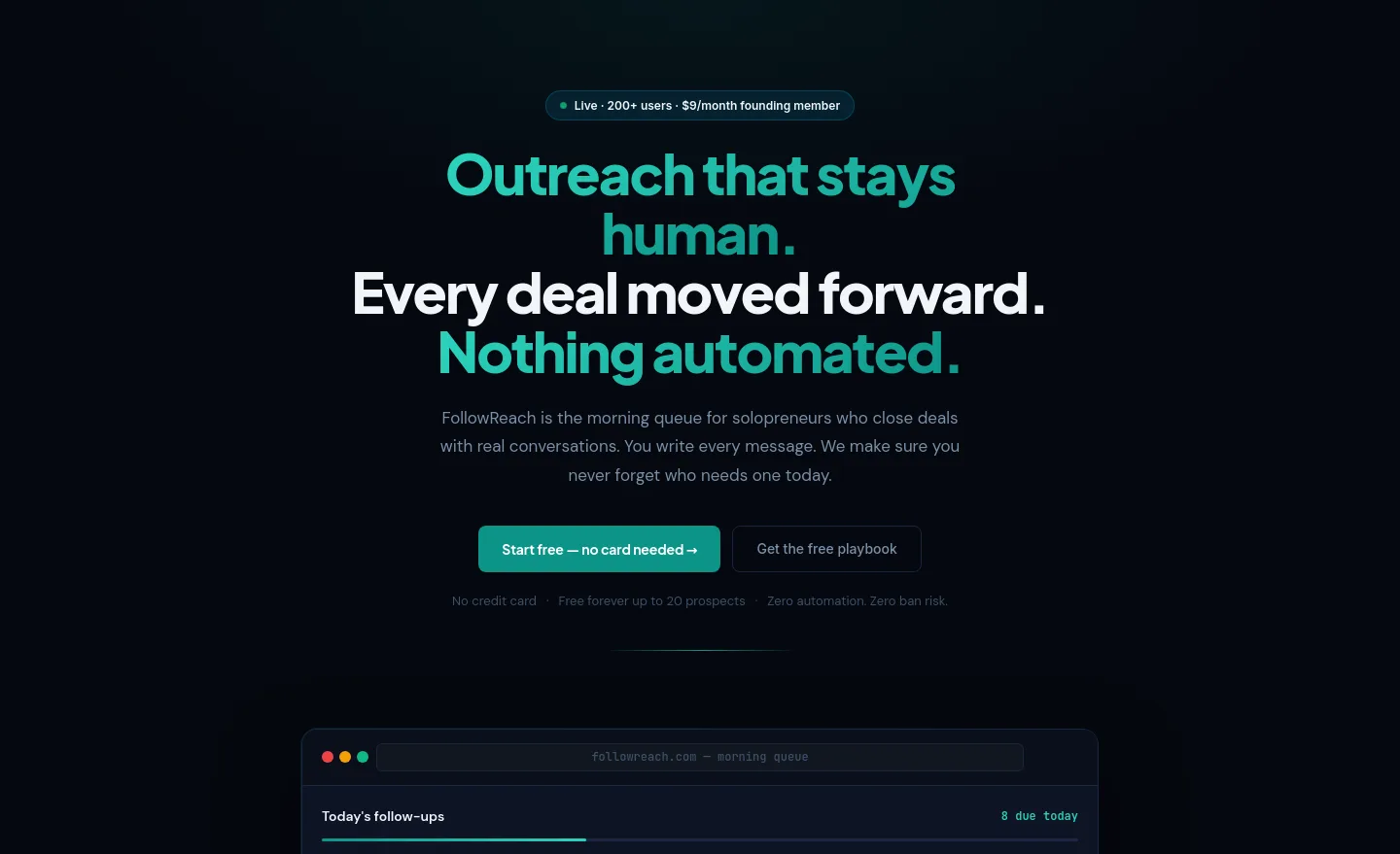 followreach.com Hero section