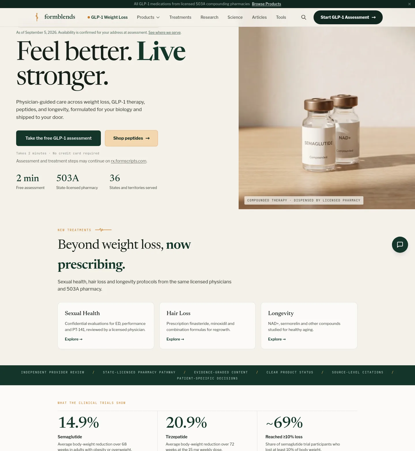 formblends.com — a measured funnel